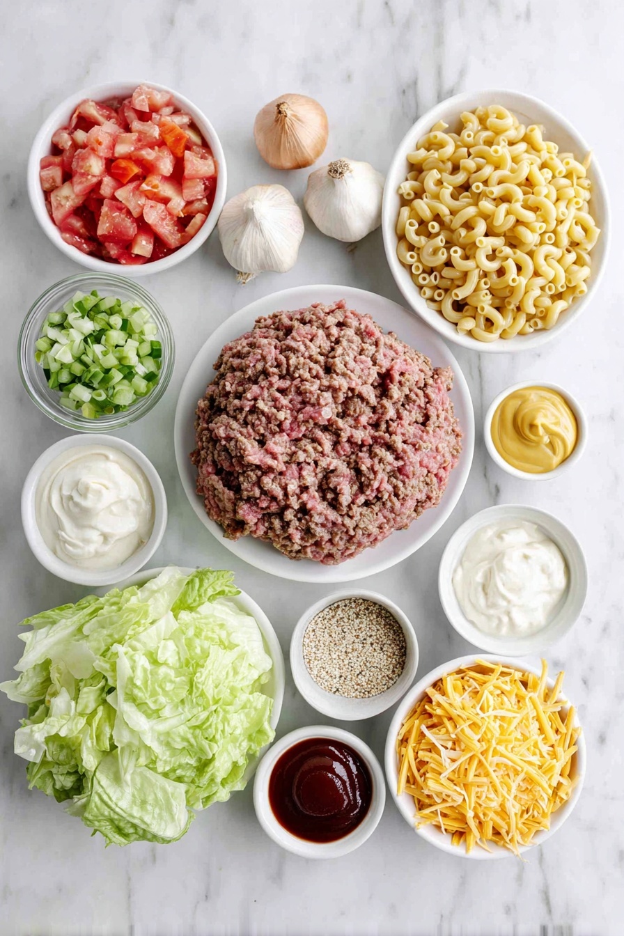 Easy Hamburger Casserole with Cheese Recipe - Ingredients