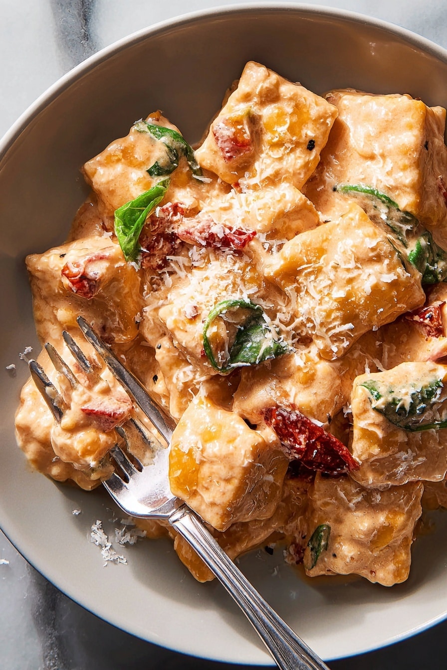 Marry Me Tofu in Creamy Tomato Basil Sauce Recipe - Serving
