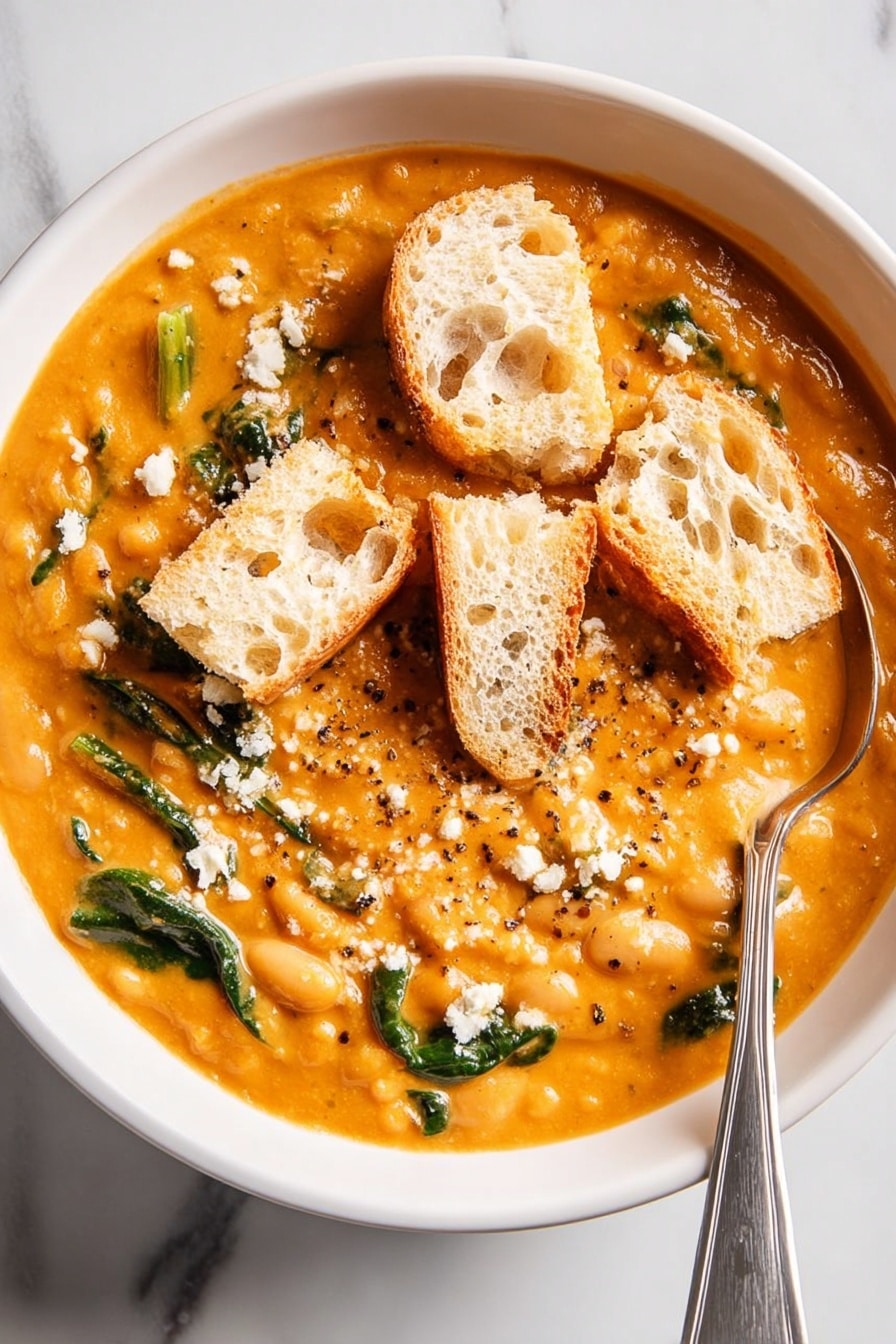 Creamy White Bean Tomato Soup Recipe - Serving