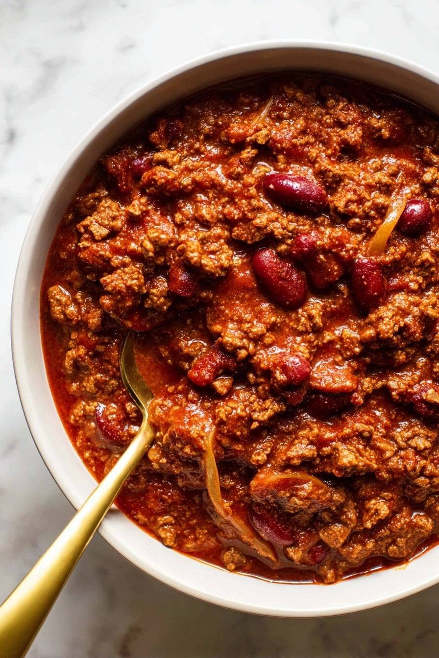 Slow Cooker Beef Chili Recipe - Serving