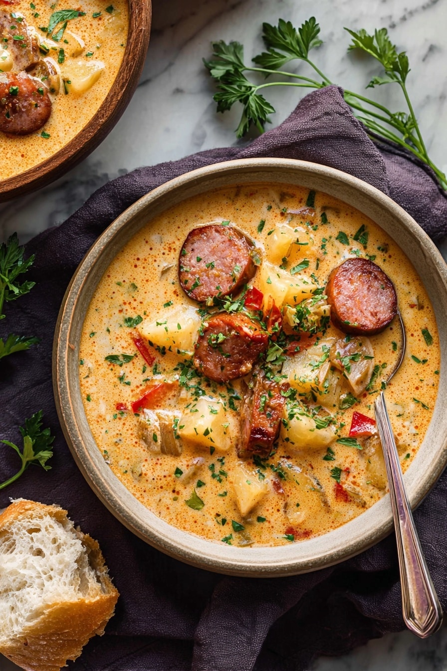 Cajun Potato Soup with Sausage Recipe - Serving