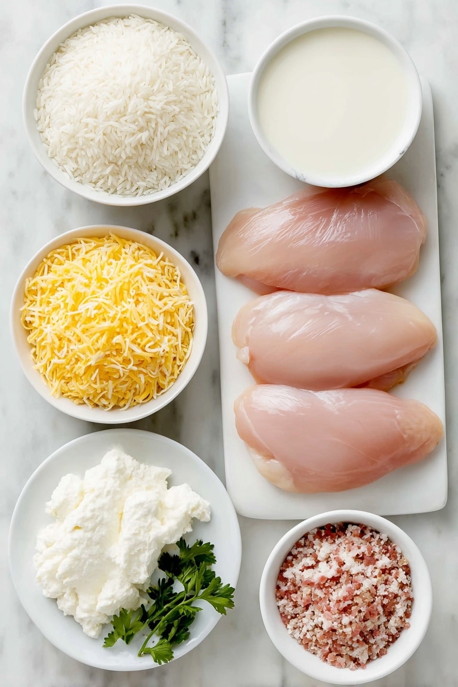Cheesy Chicken Rice Casserole Recipe - Ingredients