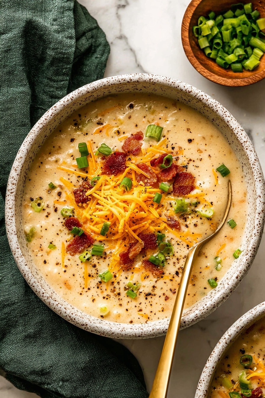 Crock Pot Potato Bacon Soup Recipe - Serving