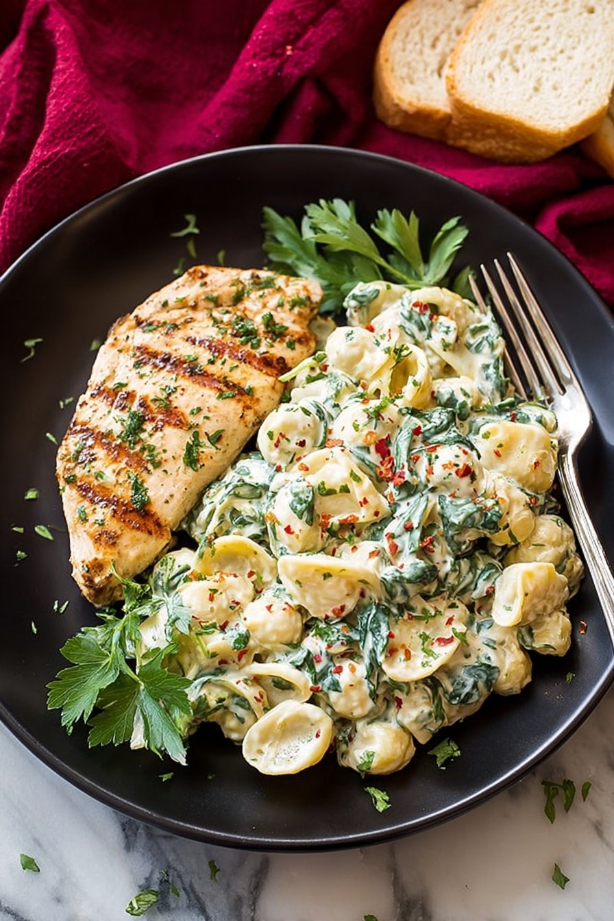 Creamy Spinach Artichoke Tortellini Recipe - Serving