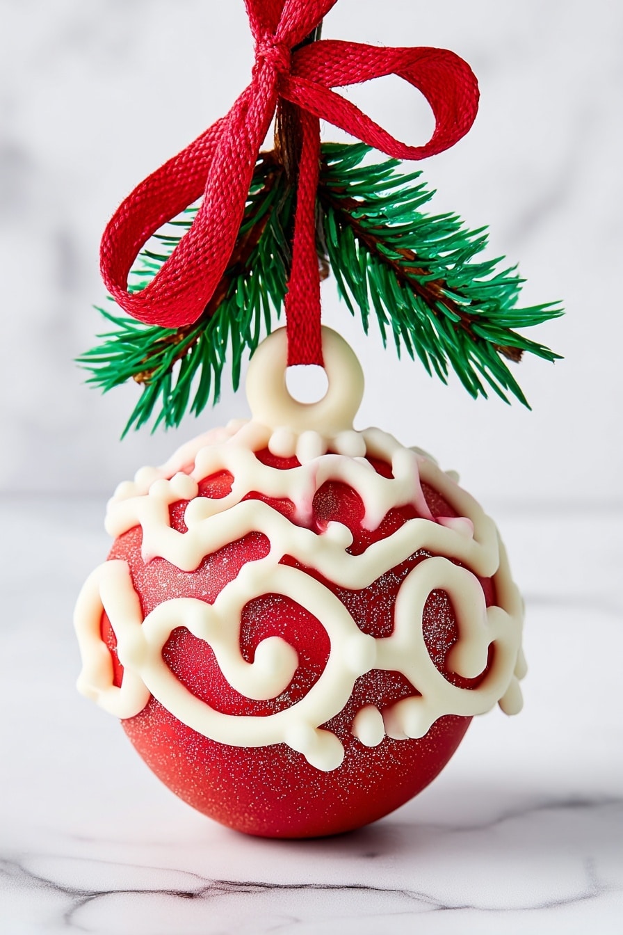 Red Velvet Cake Ball Ornaments Recipe - Recipe Step