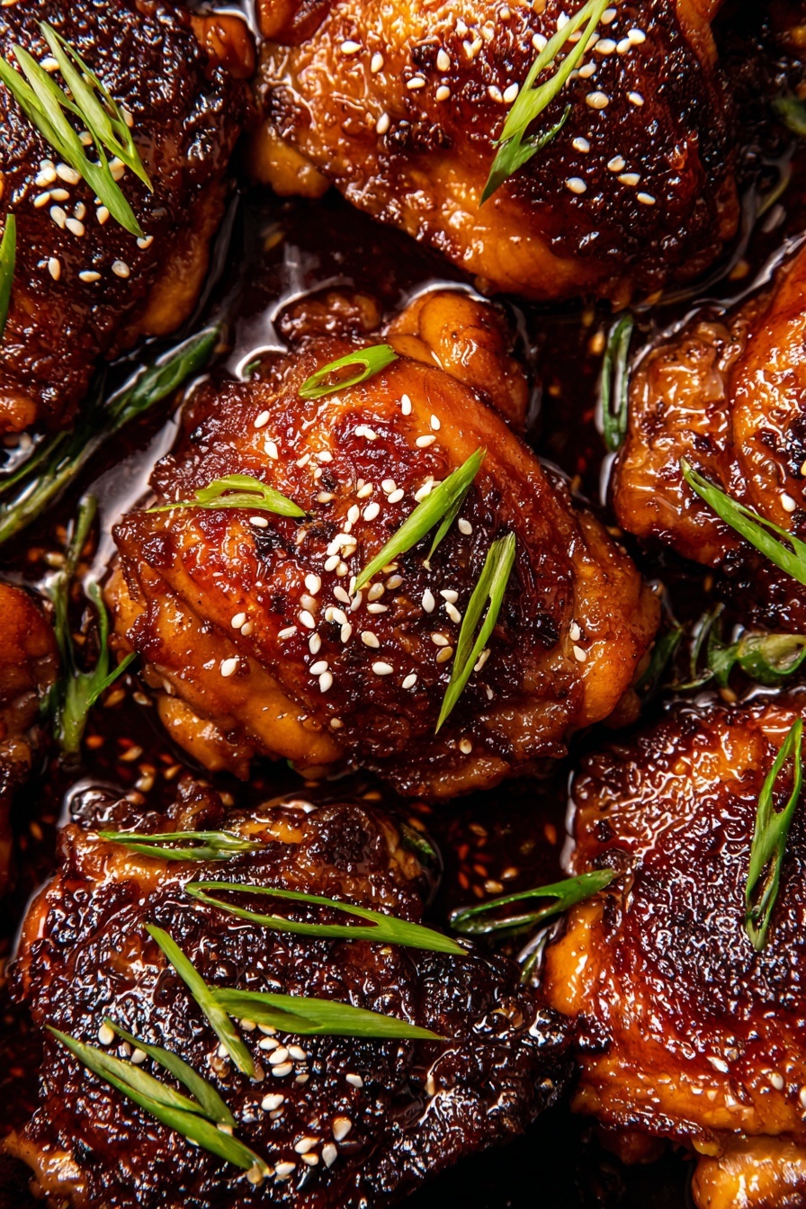Braised Chicken Thighs with Soy and Sesame Recipe - Serving