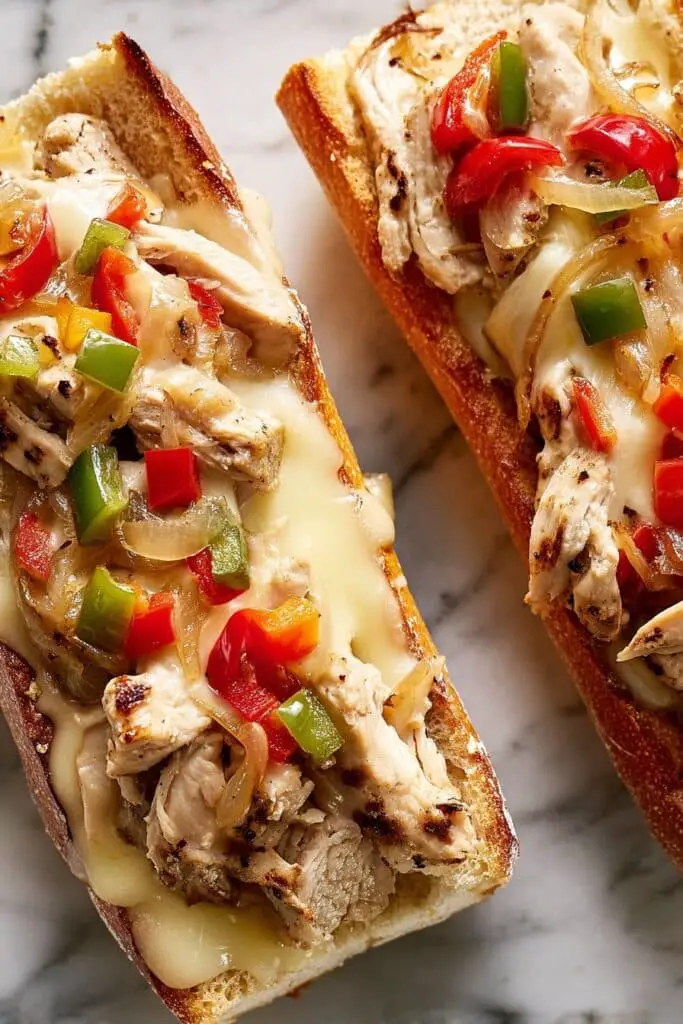 Creamy Chicken Cheesesteak Sandwiches Recipe