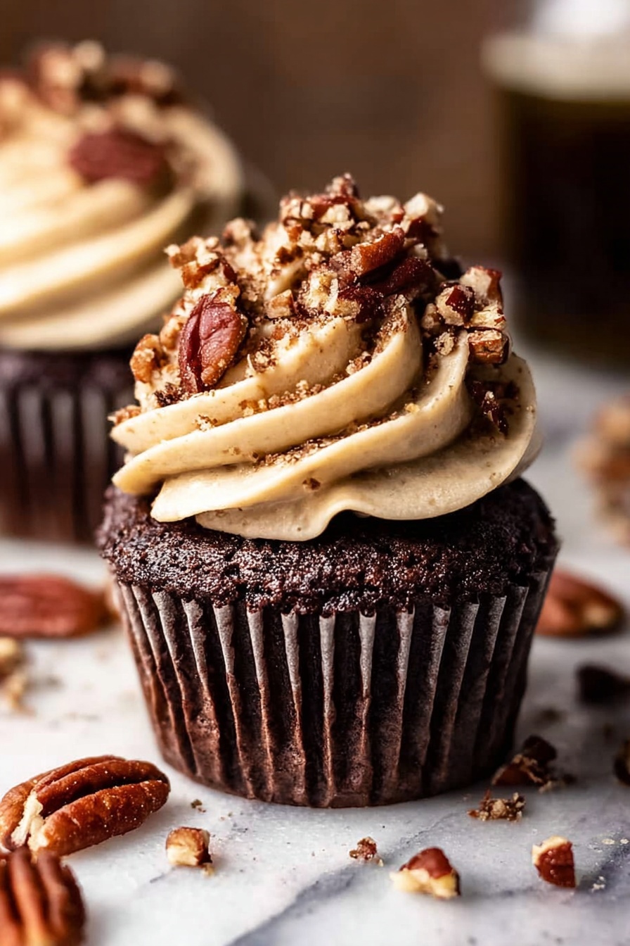 Chocolate Bourbon Pecan Cupcakes Recipe - Recipe Step