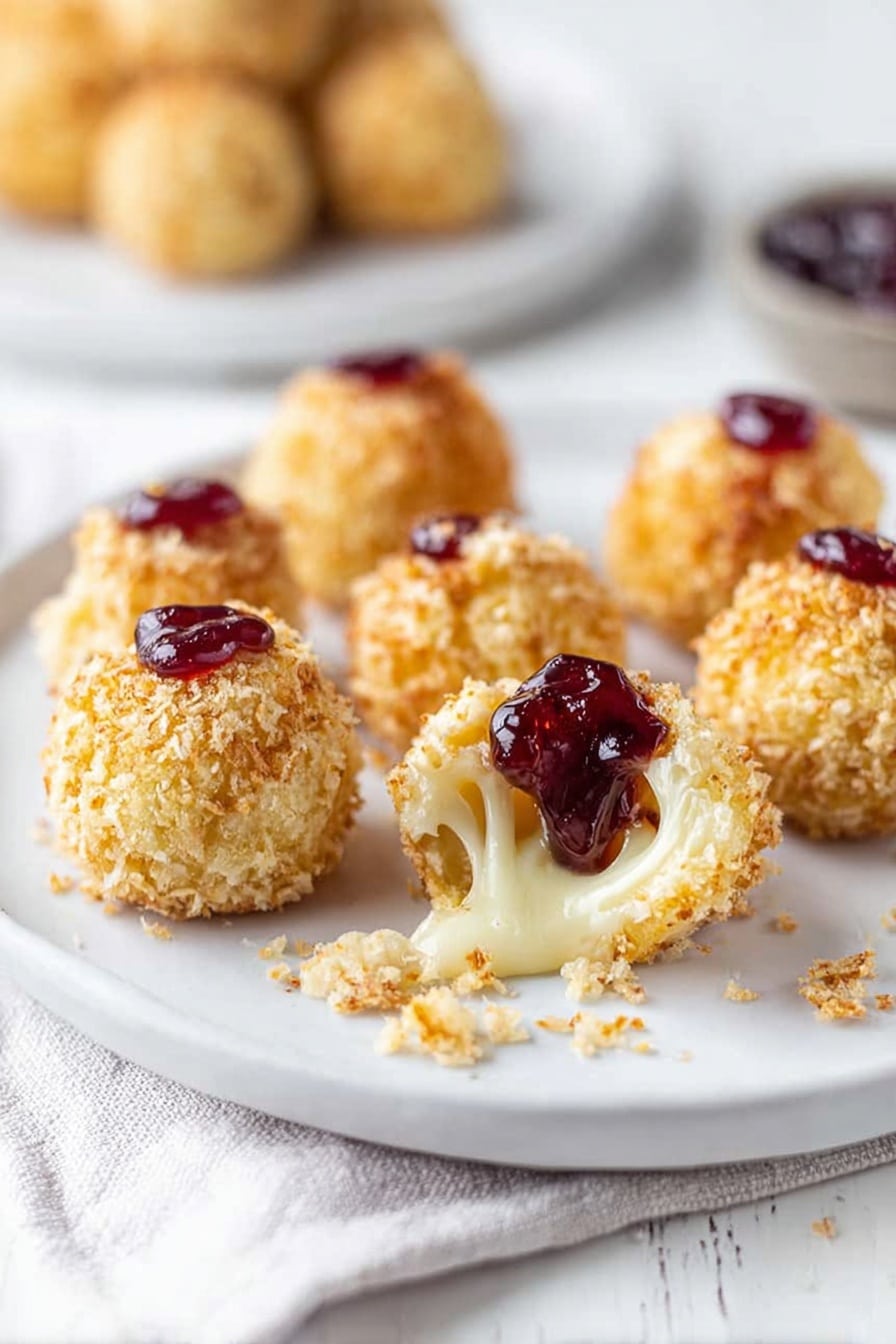 Coconut Crusted Quinoa Bites with Brie Recipe - Serving