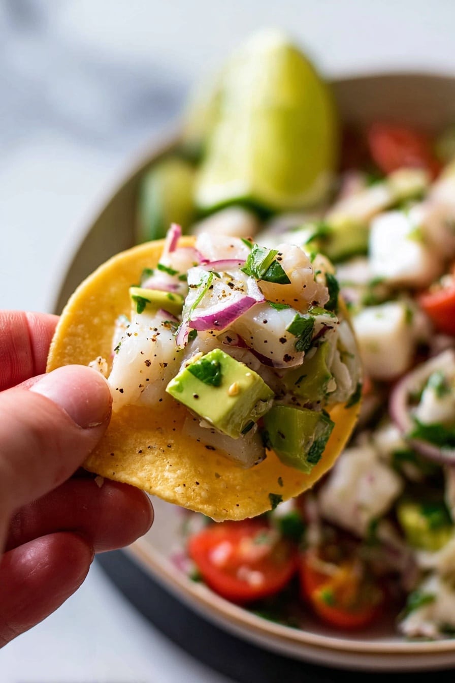 Quick Seafood Ceviche with Avocado Recipe - Serving