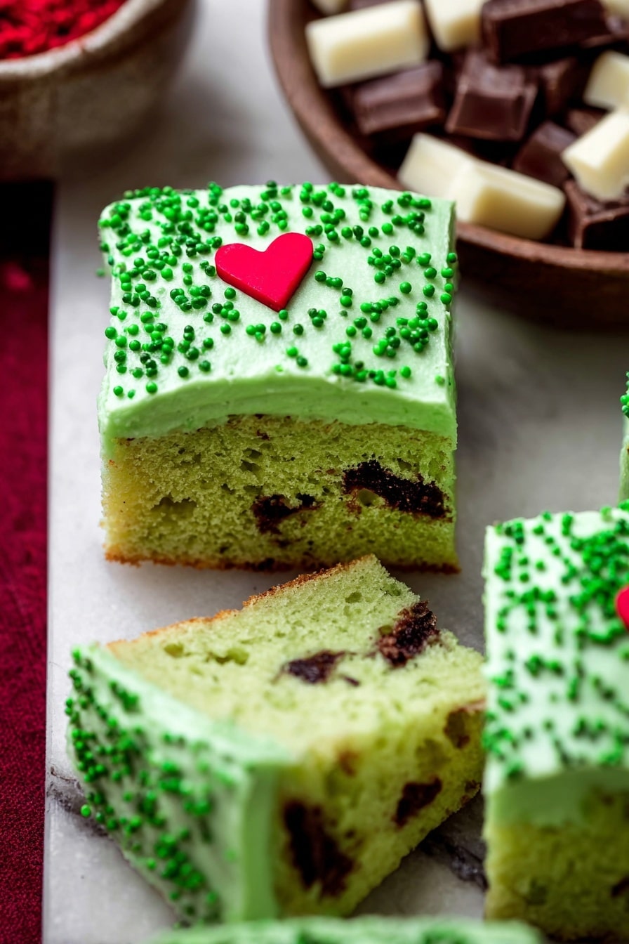 Grinch Cake with Green Cream Cheese Frosting Recipe - Serving
