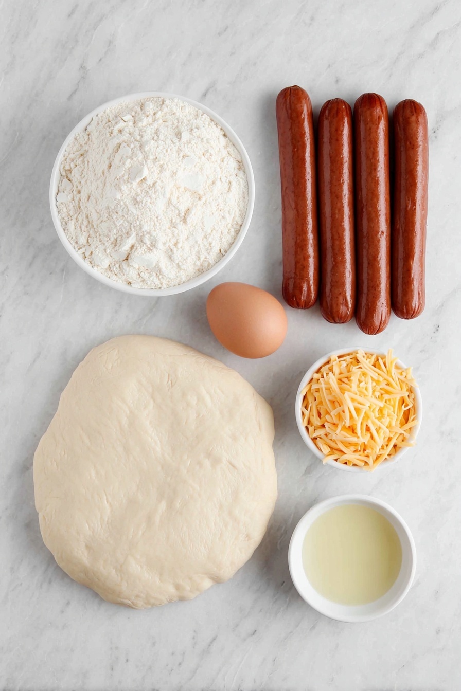 Cheddar Cheese Hot Dogs in Puff Pastry Recipe - Ingredients