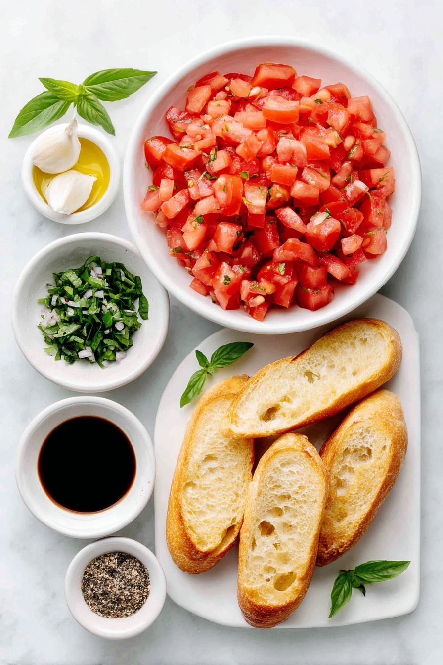 Tomato Bruschetta with Balsamic Glaze Recipe - Ingredients