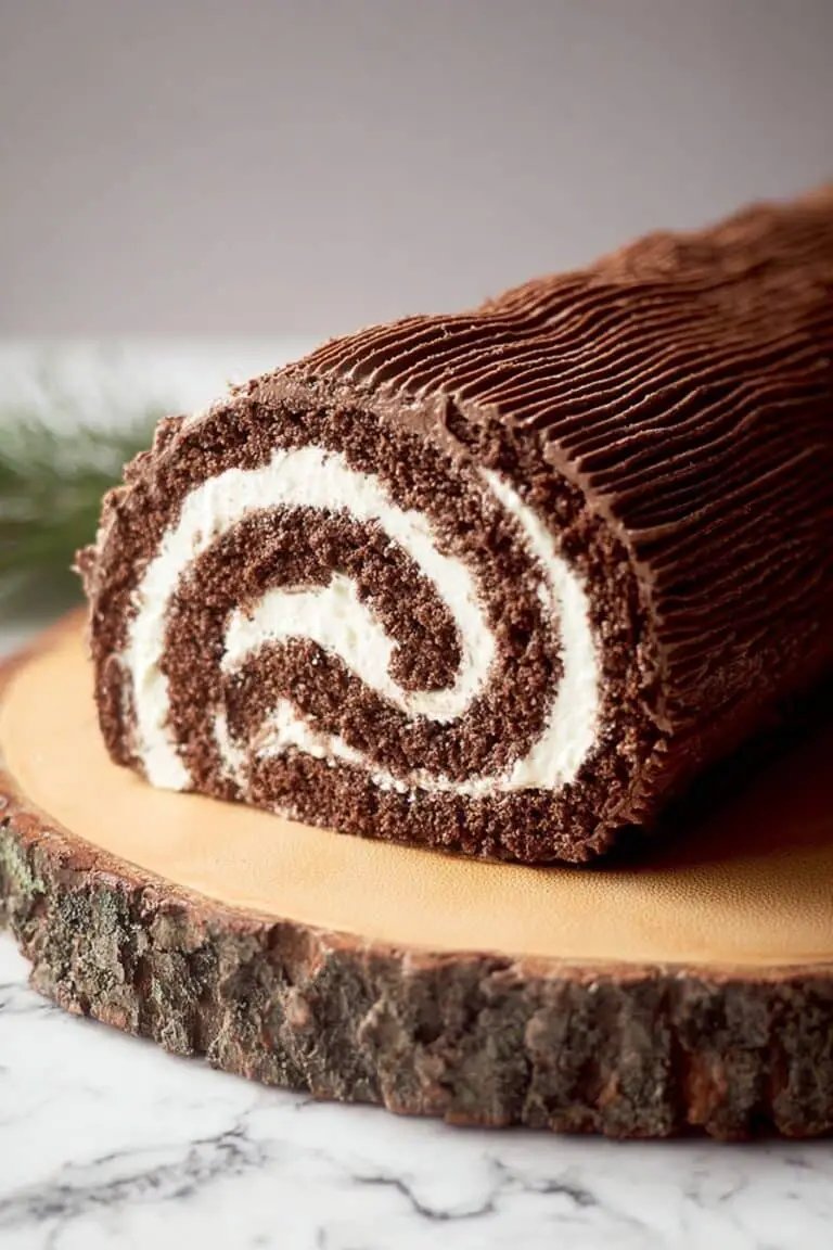 Decadent Chocolate Yule Log Cake Recipe