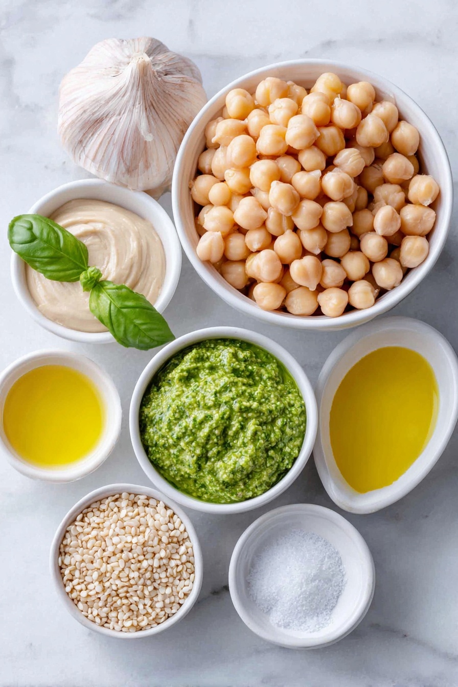 Creamy Pesto Hummus Dip Recipe - Ingredients