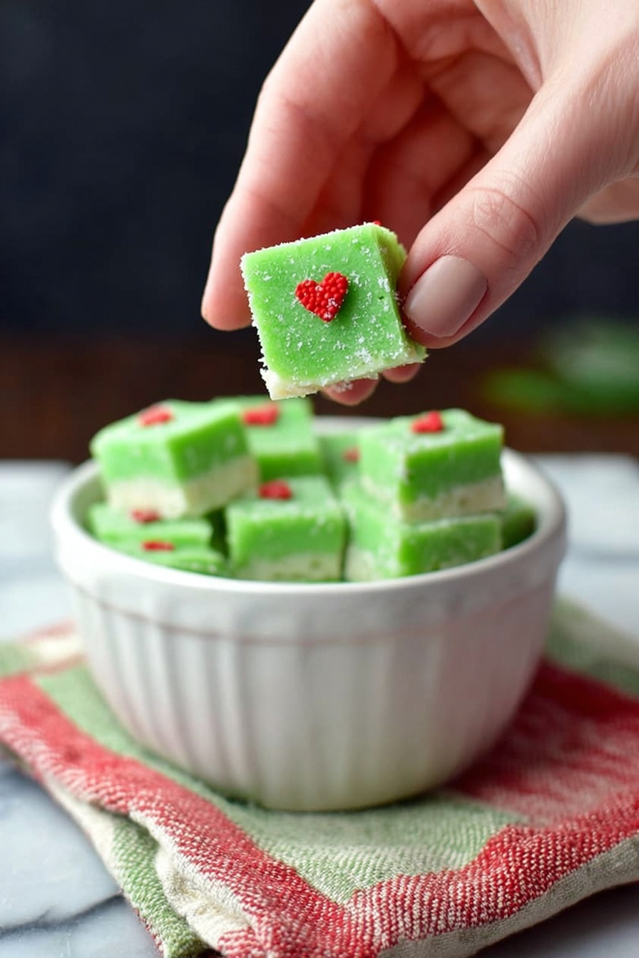 Grinch Peppermint Fudge Recipe - Serving