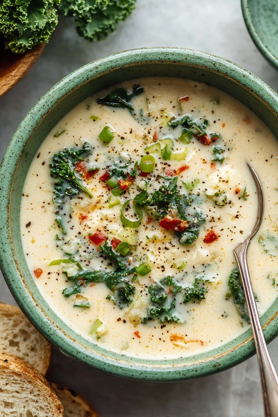 Colcannon Soup with Kale and Bacon Recipe - Serving