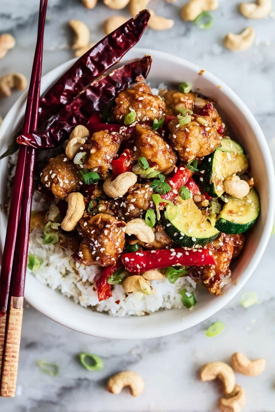 Healthy Slow Cooker Kung Pao Chicken Recipe - Serving