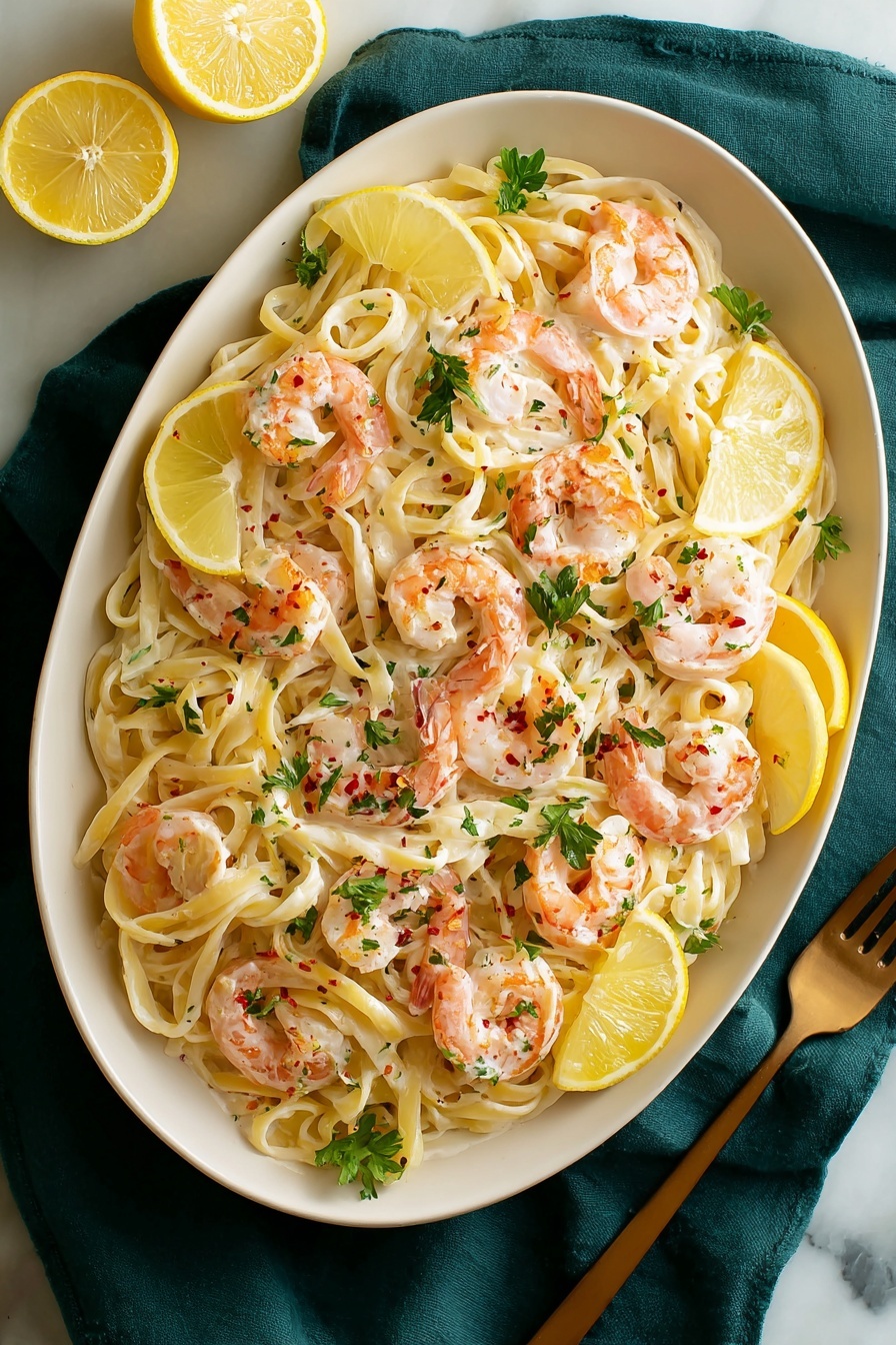 Creamy Lemon Shrimp Pasta Recipe - Serving