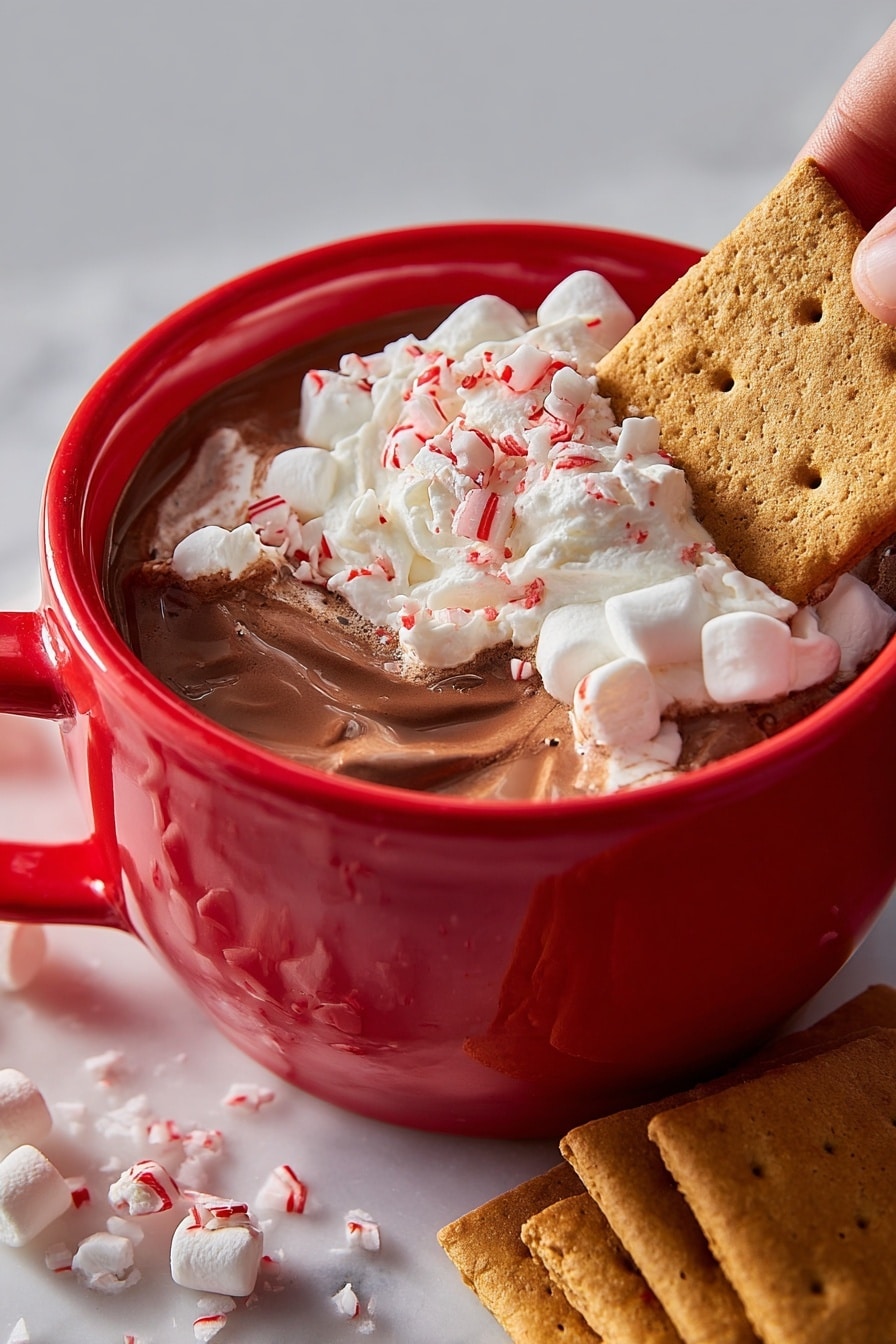 Hot Cocoa Dip with Marshmallow Fluff Recipe - Serving