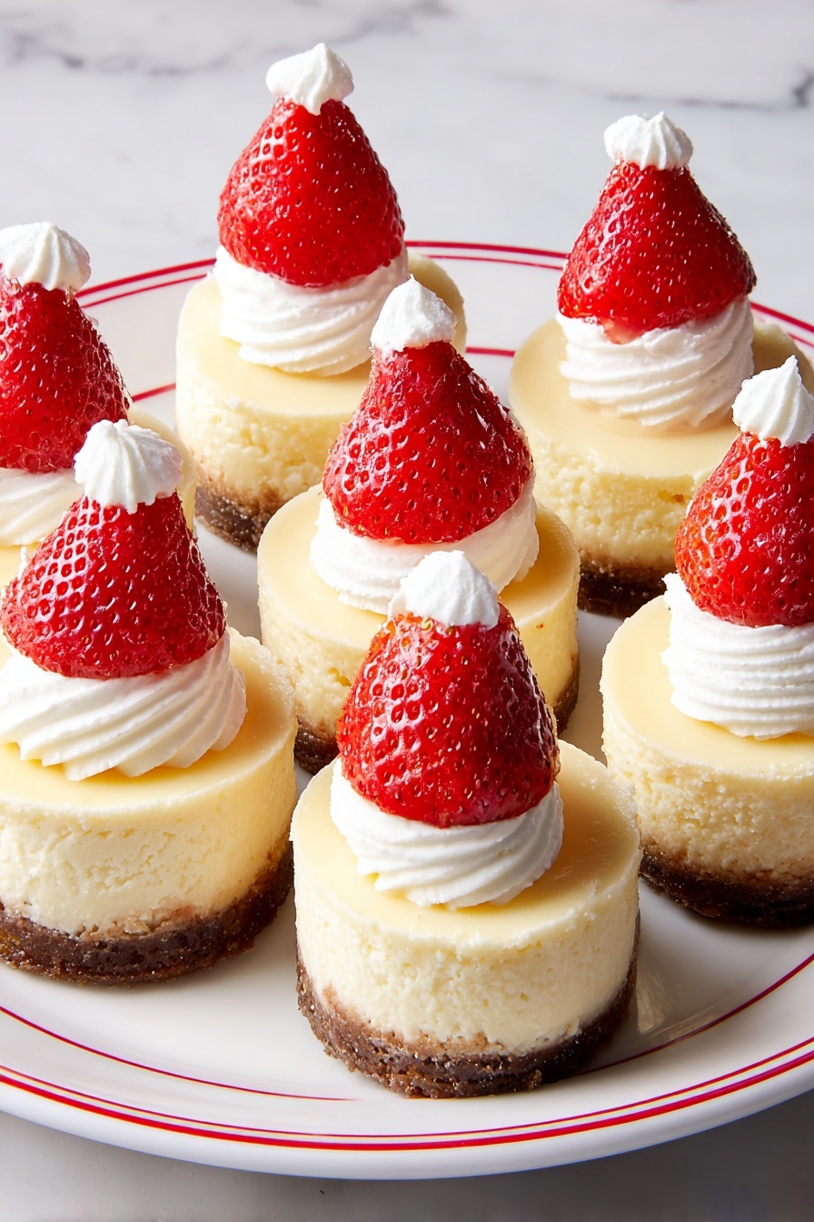 Santa Hat Cheesecake Bites Recipe - Serving