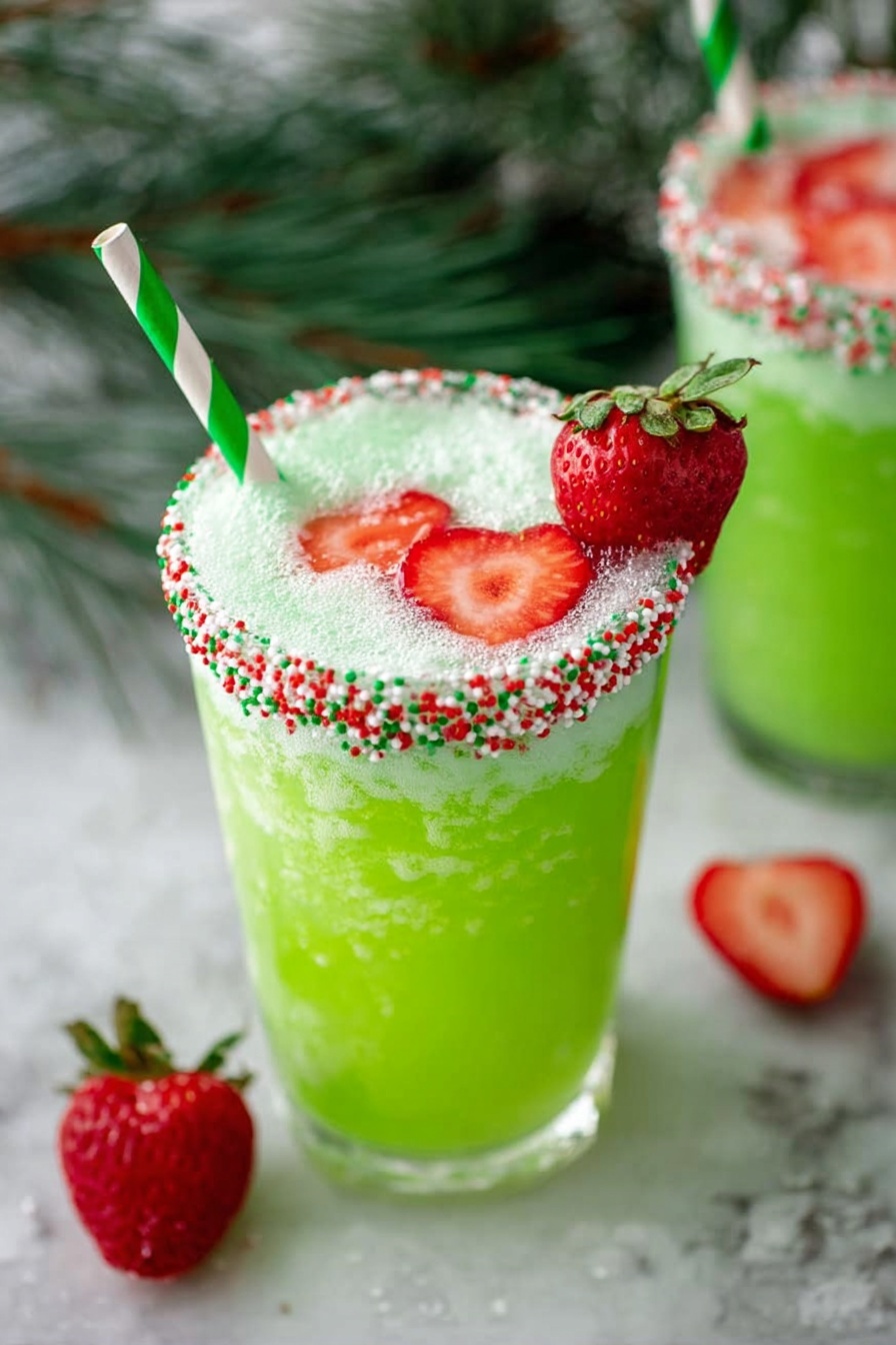 Festive Grinch Punch Recipe - Serving
