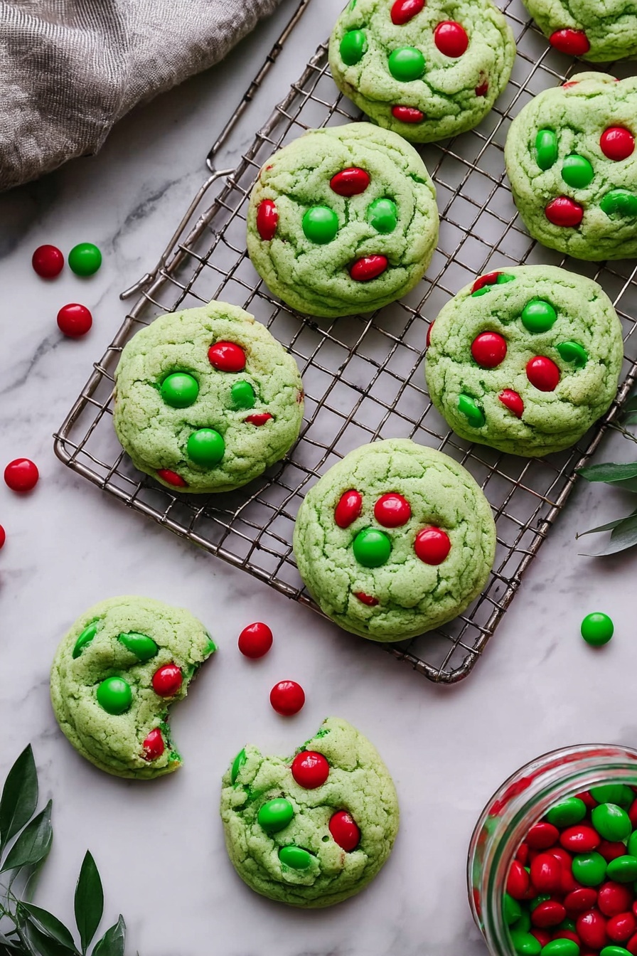 Grinch Cookies with M&Ms Recipe - Serving