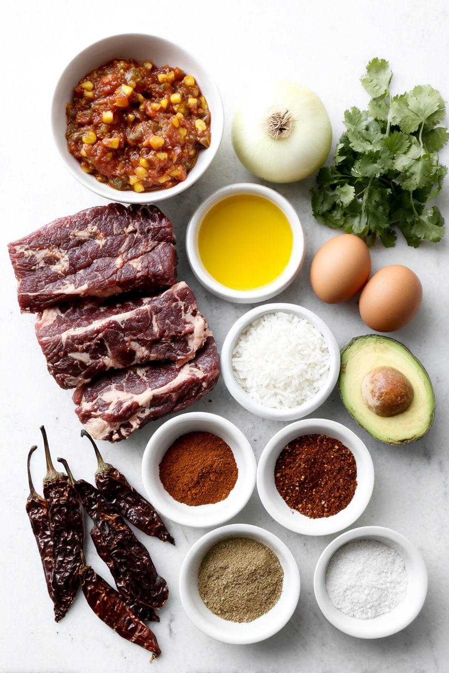 Spicy Chile Colorado Beef Stew Recipe - Ingredients