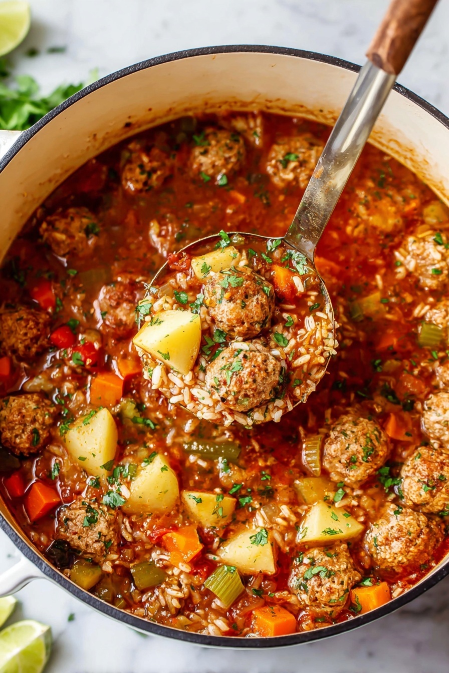 Albondigas Soup with Rice and Meatballs Recipe - Recipe Step