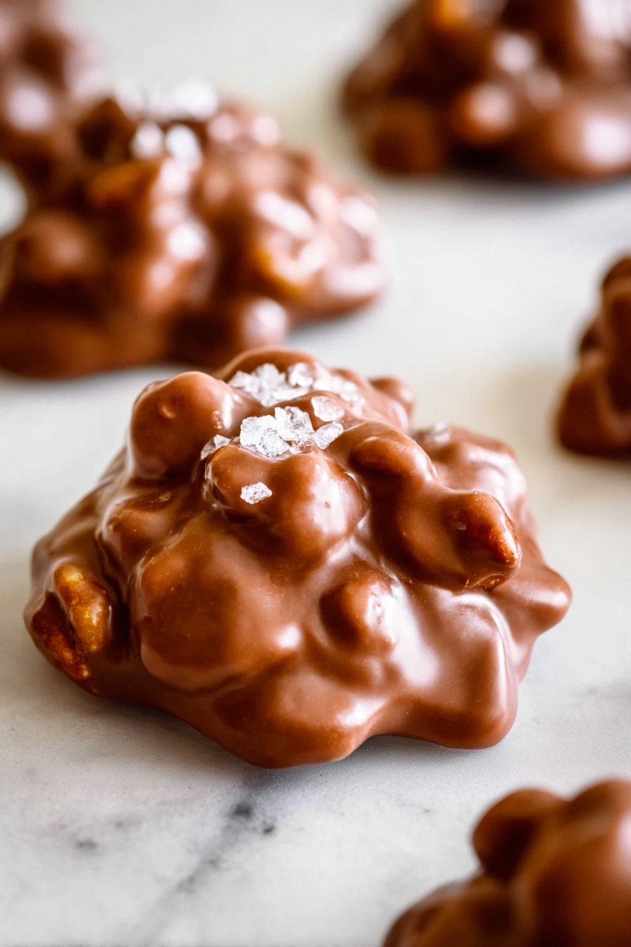 Easy Crockpot Chocolate Peanut Clusters Recipe - Serving