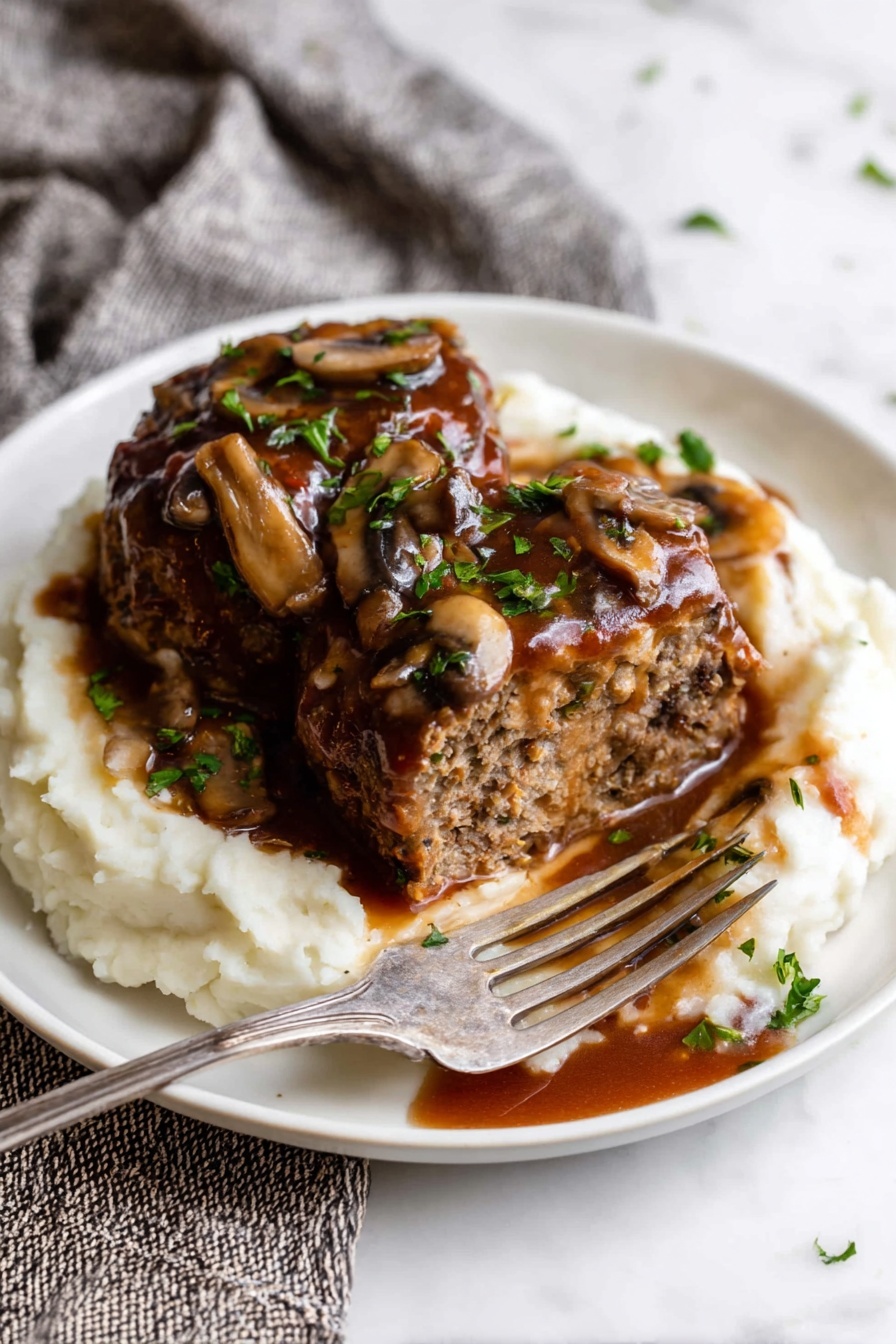 Crock Pot Salisbury Steak with Mushroom Gravy Recipe - Serving