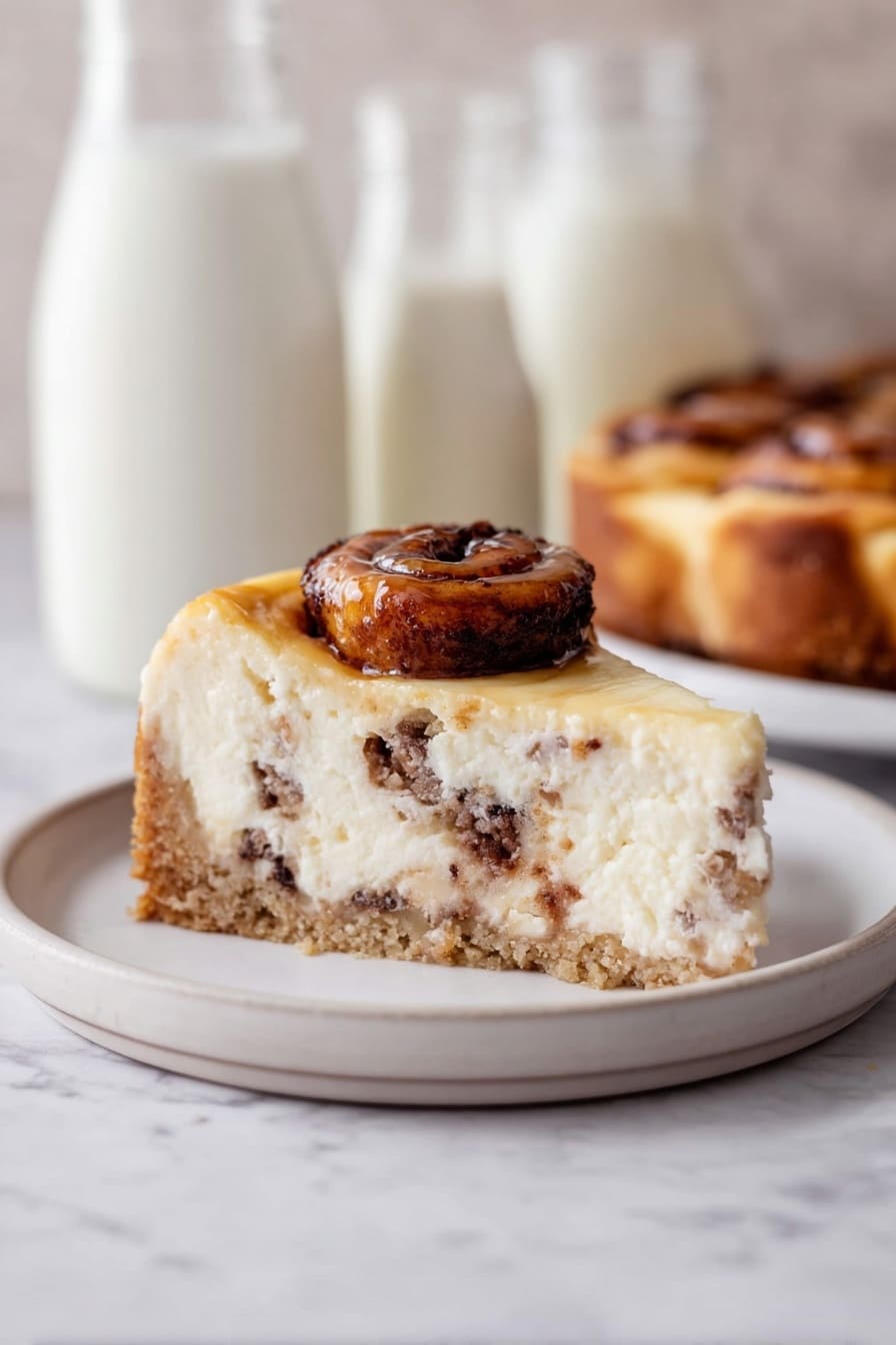 Cinnamon Roll Cheesecake Recipe - Serving