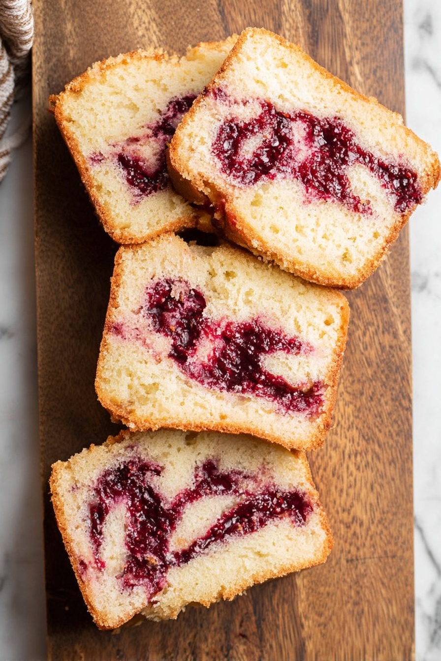 Cranberry Swirl Pound Cake Recipe - Serving
