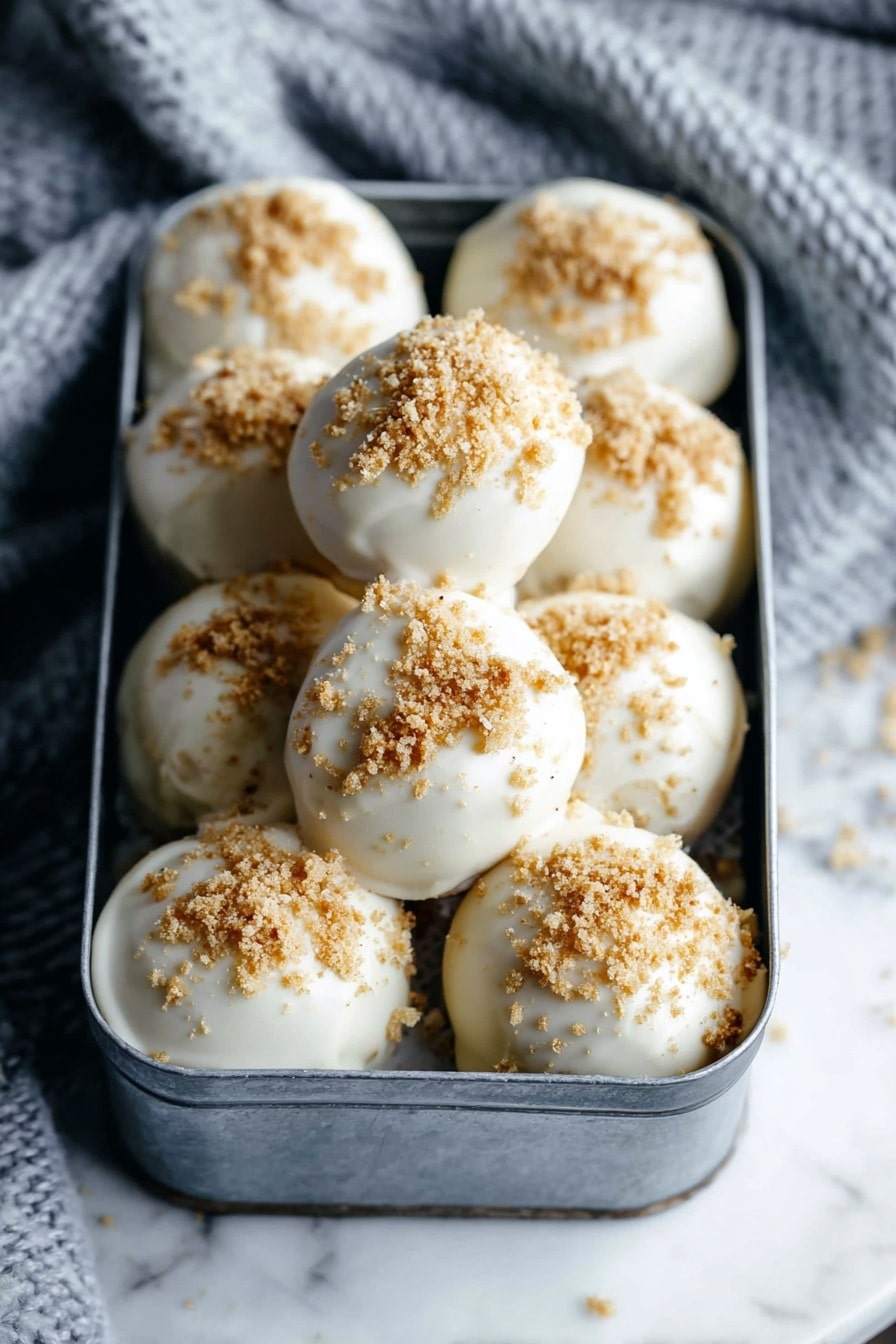 Gingerbread Truffles with White Chocolate Coating Recipe - Serving
