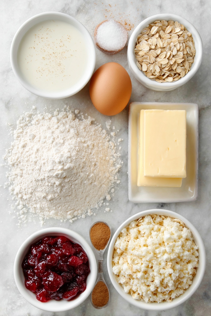 Cranberry Sauce Muffins with Oat Streusel Recipe - Ingredients