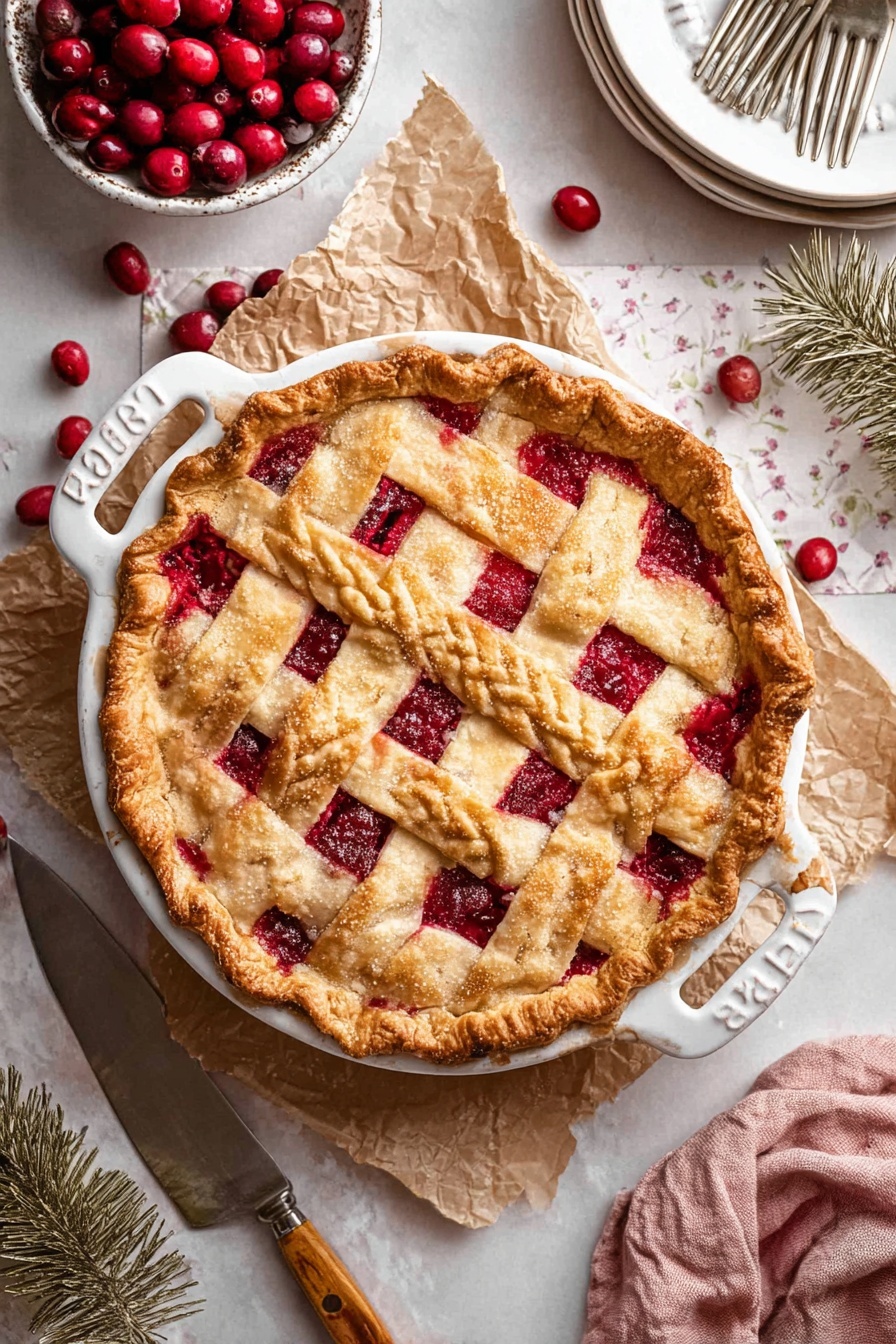 Best Cranberry Pie with Lattice Top Recipe - Recipe Step