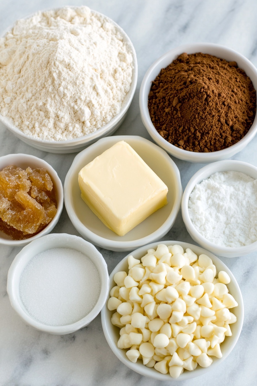 Gingerbread Linzer Cookies with White Chocolate Recipe - Ingredients