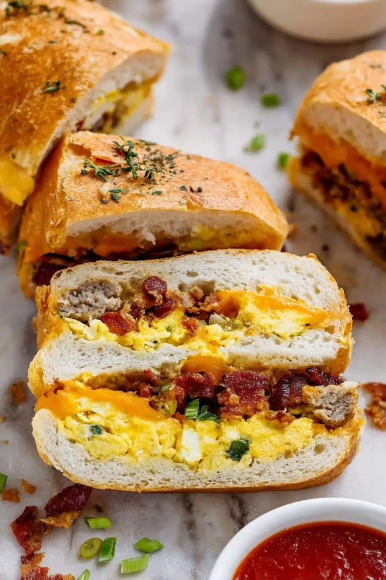 Breakfast Stromboli with Eggs and Sausage Recipe