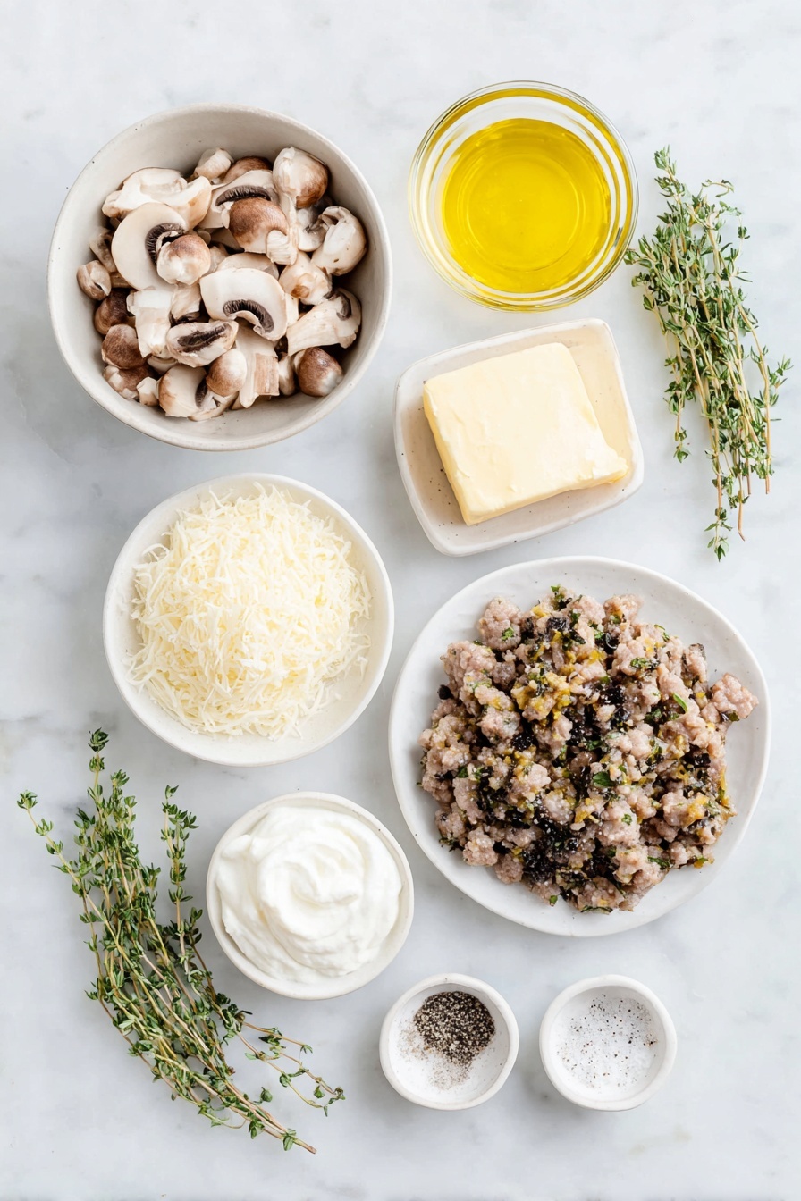 Stuffed Mushroom Dip with Sausage and Cream Cheese Recipe - Ingredients