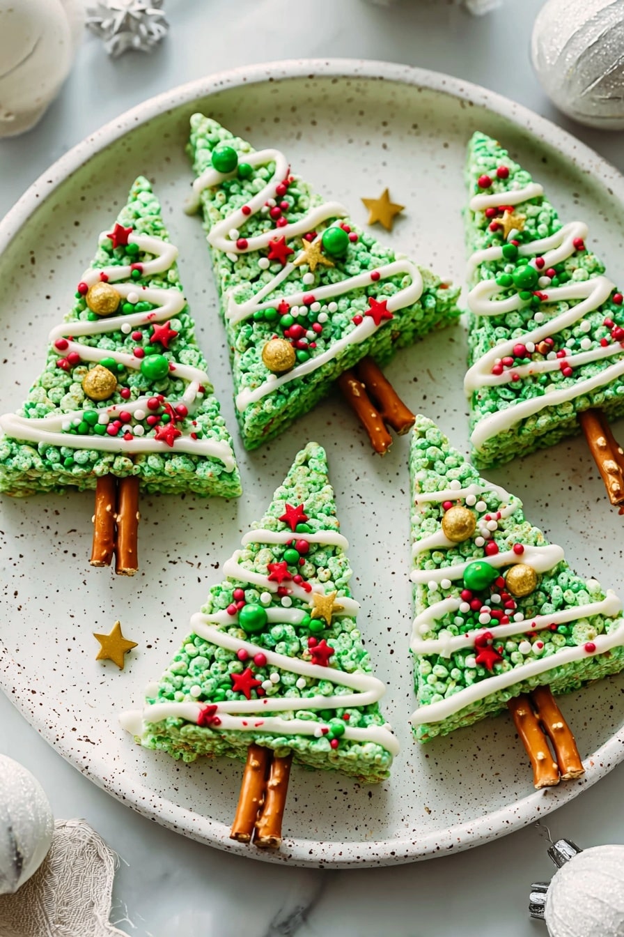 Christmas Tree Rice Krispie Treats Recipe - Serving