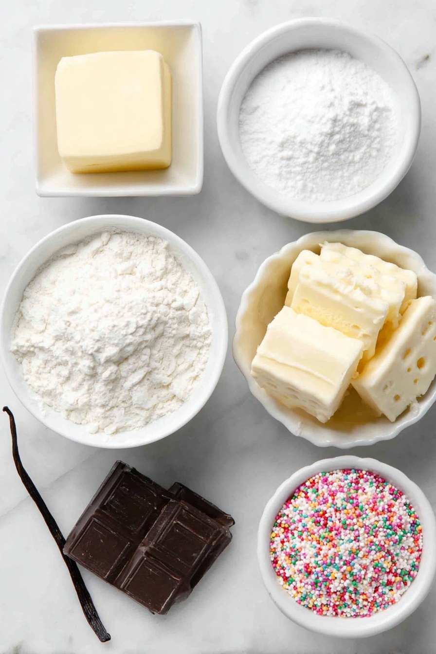 Christmas Shortbread Cookies with White Chocolate Recipe - Ingredients