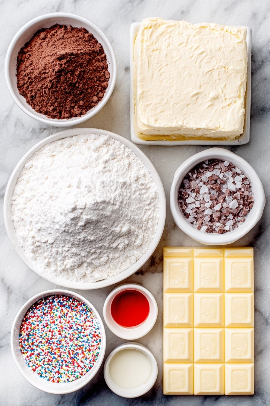 Red Velvet Shortbread Cookies with White Chocolate Recipe - Ingredients