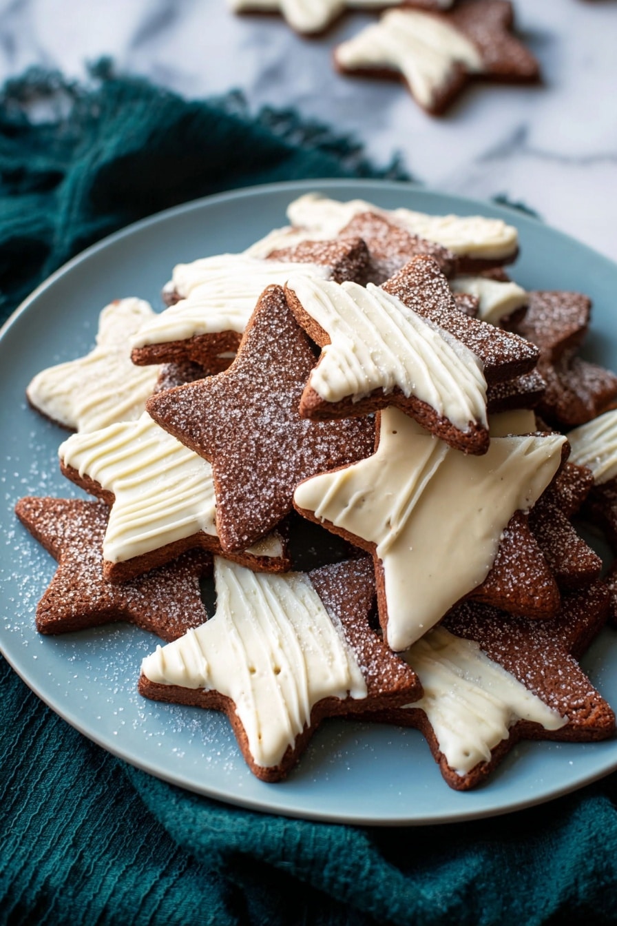 White Chocolate Gingerbread Star Cookies Recipe - Serving