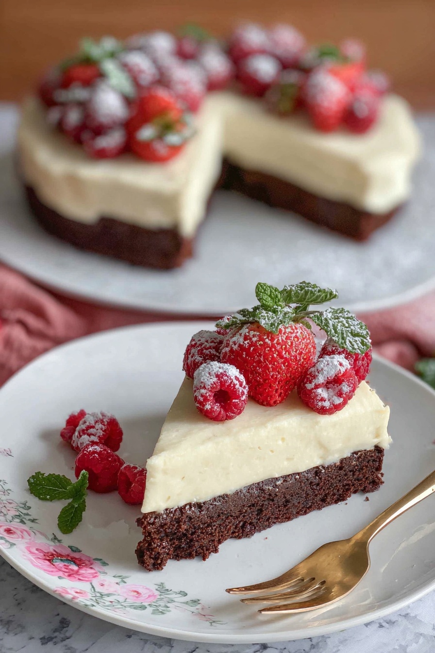 White Chocolate Mousse Cake Recipe - Serving