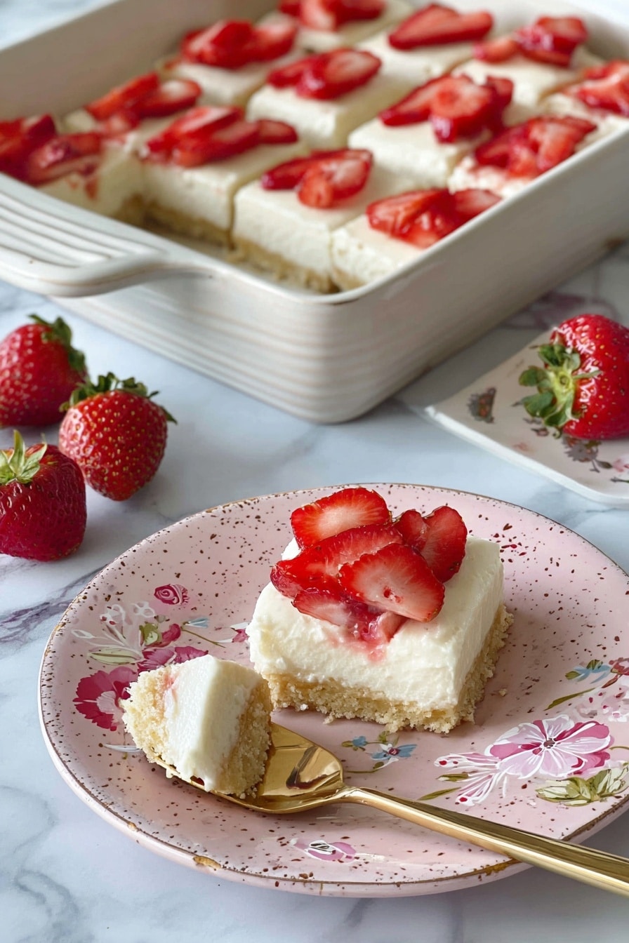Strawberry Cheesecake Slice Recipe - Serving