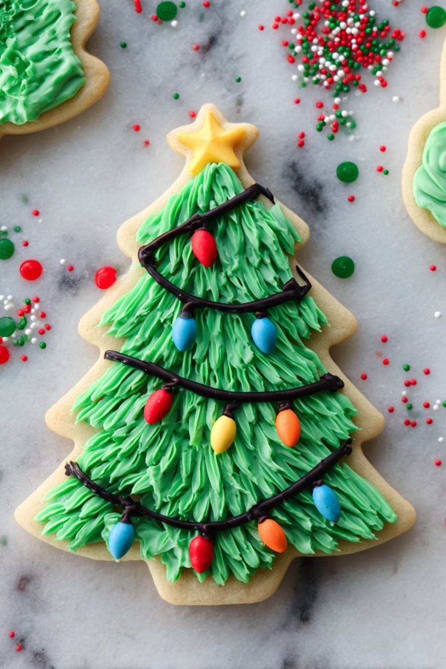 Christmas Tree Sugar Cookies with Cream Cheese Frosting Recipe - Serving