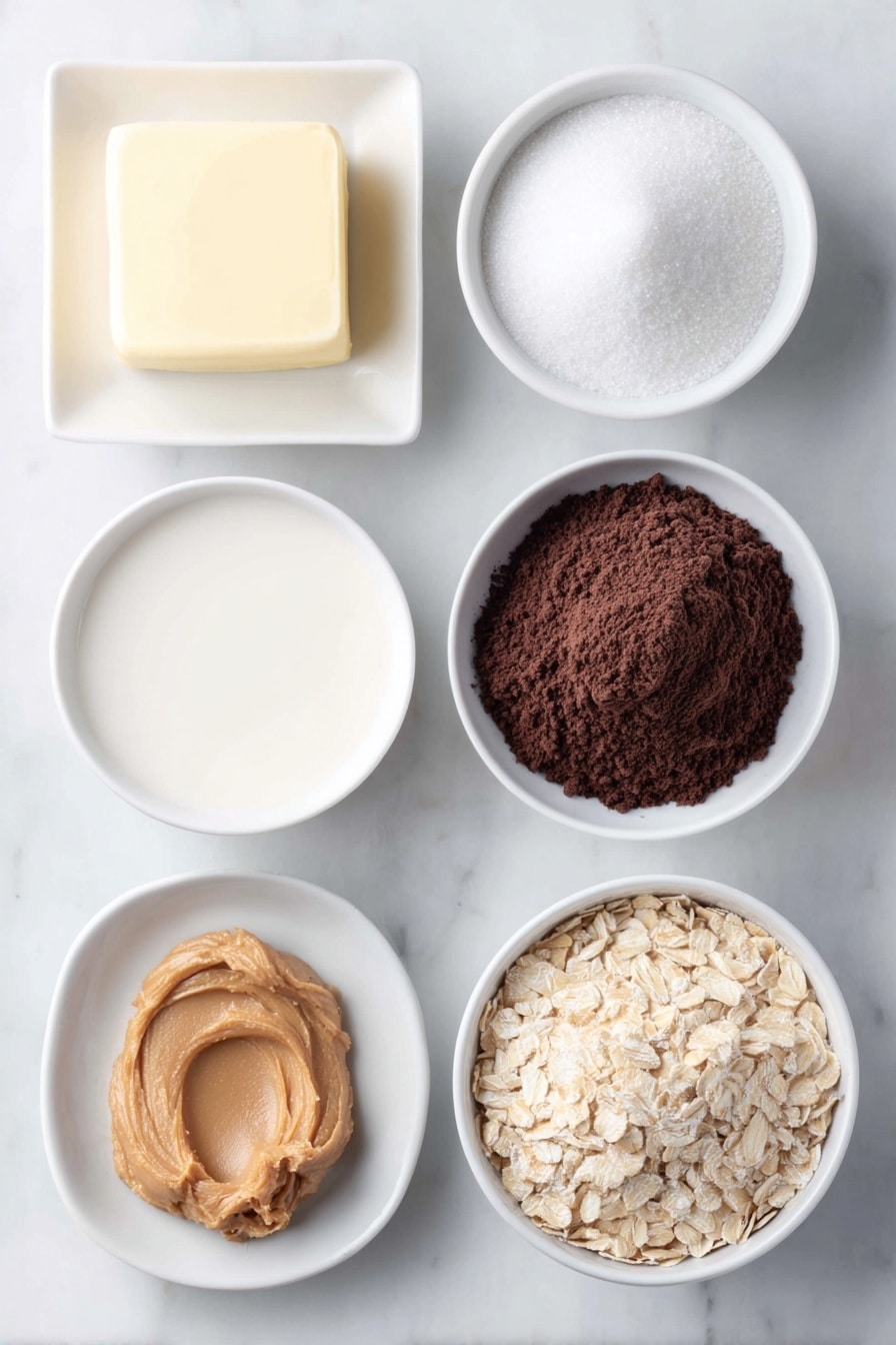 No Bake Chocolate Peanut Butter Cookies Recipe - Ingredients