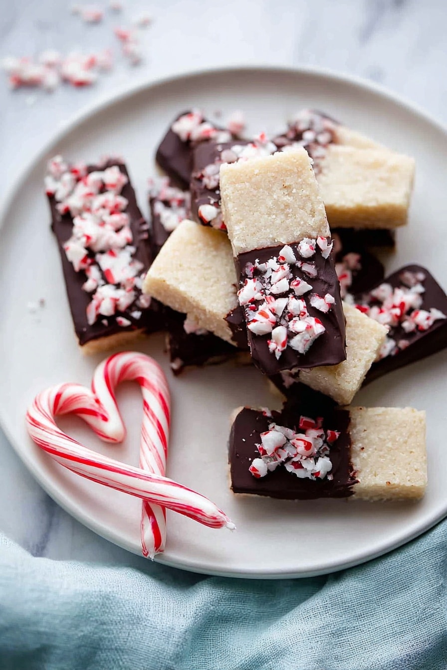 Chocolate Peppermint Shortbread Cookies Recipe - Serving