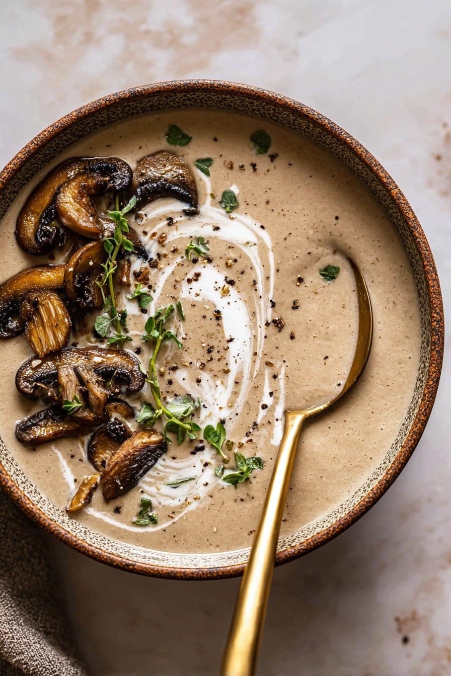 Creamy Mushroom Bisque Recipe - Serving