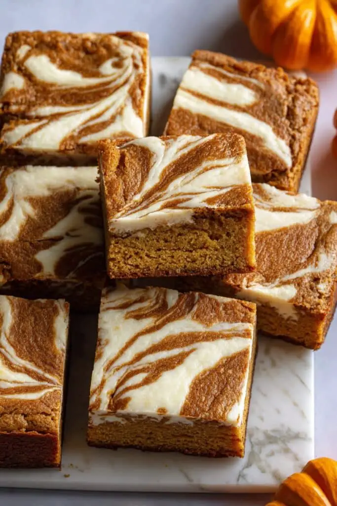 Pumpkin Roll Bars with Cream Cheese Swirl Recipe